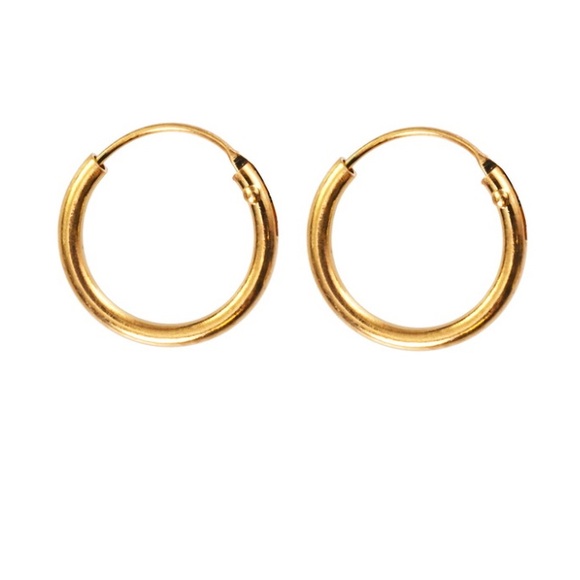 Gold Vermeil Endless Hoops - Picture 3 of 4